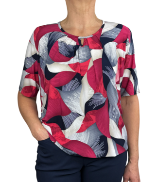 BLAUW blouson met print grijs- rood