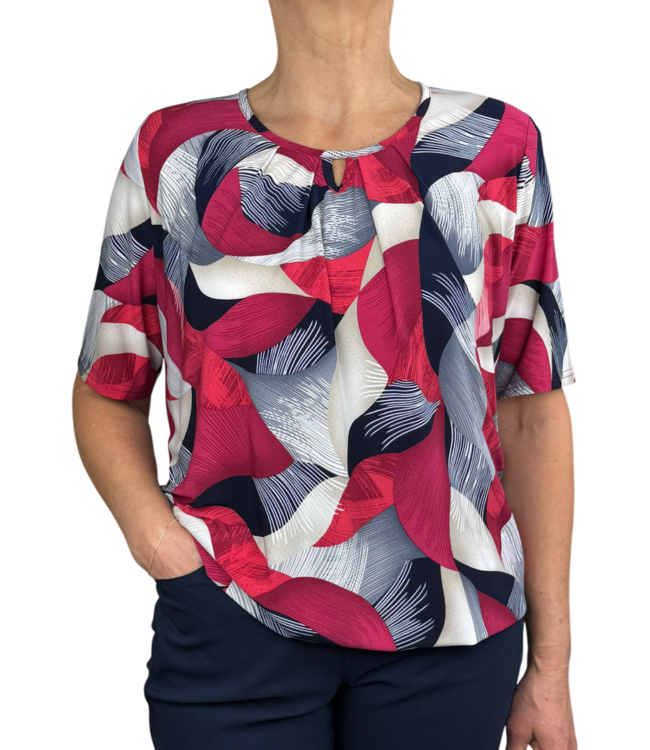 blouson met print grijs- rood