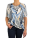 blouson met print grijs- blauw