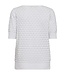dames pullover structuur en korte mouw Dodo wit