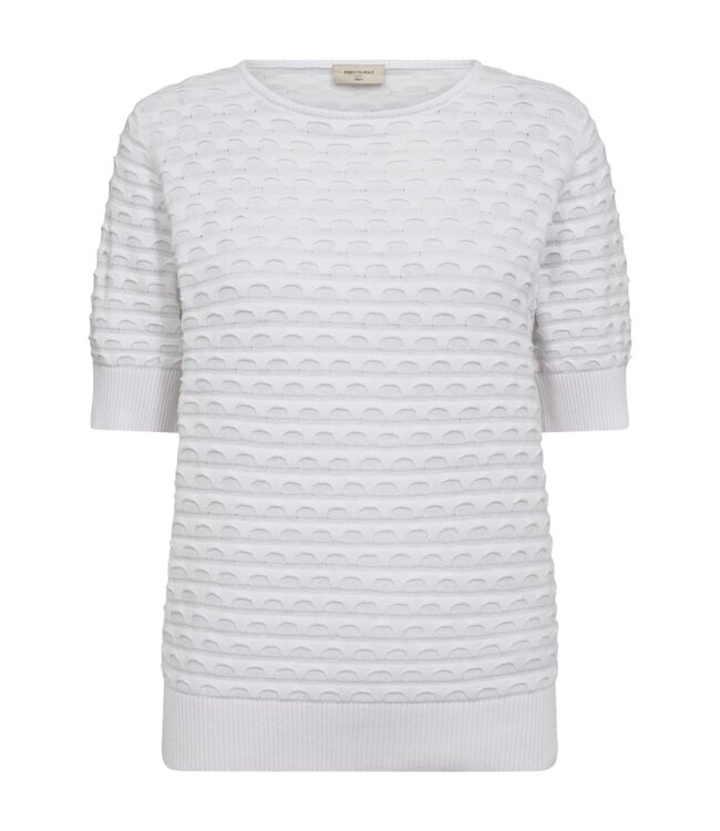 dames pullover structuur en korte mouw Dodo wit