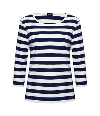 Jensen Denmark gestreept dames t- shirt katoen marine en wit