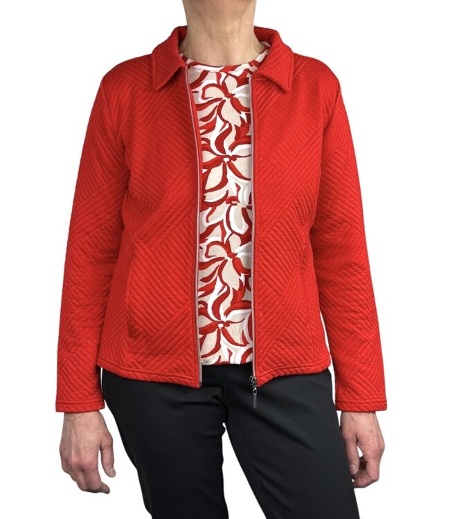 chique dames vest jasje met ritssluiting rood Sunday