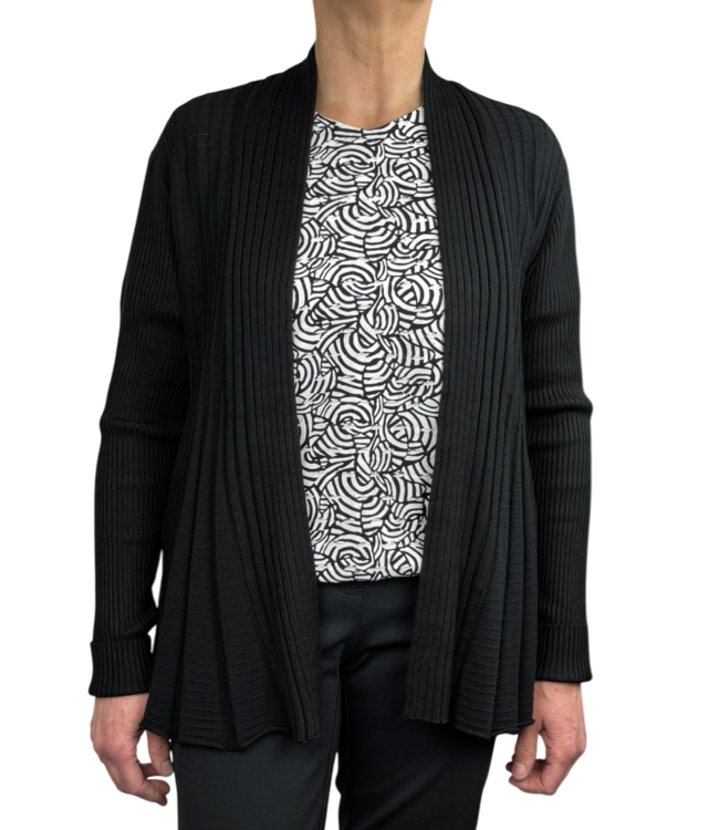 open dames vest plissé "Claudisse" zwart FreeQuent