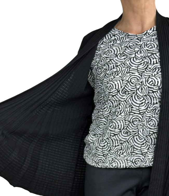 open dames vest plissé "Claudisse" zwart FreeQuent