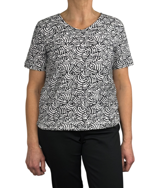 blouson cirkel patroon zwart- wit