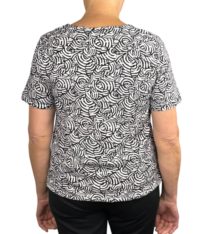 blouson cirkel patroon zwart- wit