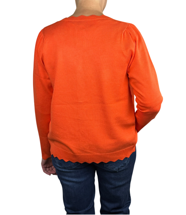 dames vest met kartel randje koraal Sunday