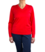 dames pullover sier hals rood
