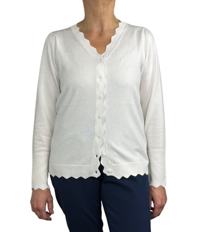 dames vest met kartel randje crème