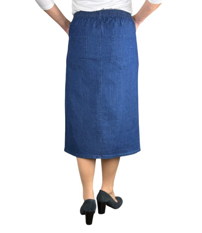 dames spijkerrok met knopen indigo