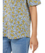 dames t-shirt bloemenprint 100% katoen blauw-geel