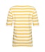 dames t-shirt streep korte mouw geel-wit