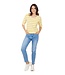 dames t-shirt streep korte mouw geel-wit