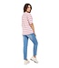 dames t-shirt streep korte mouw roze-wit