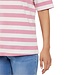 dames t-shirt streep korte mouw roze-wit