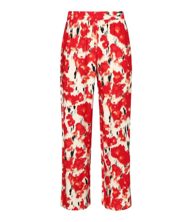 dames broek met print rood