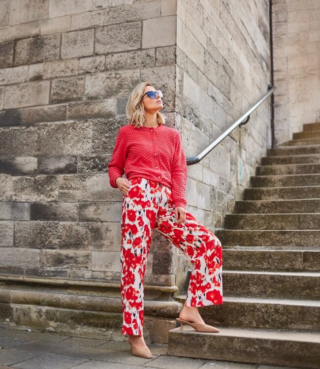 dames broek met print rood