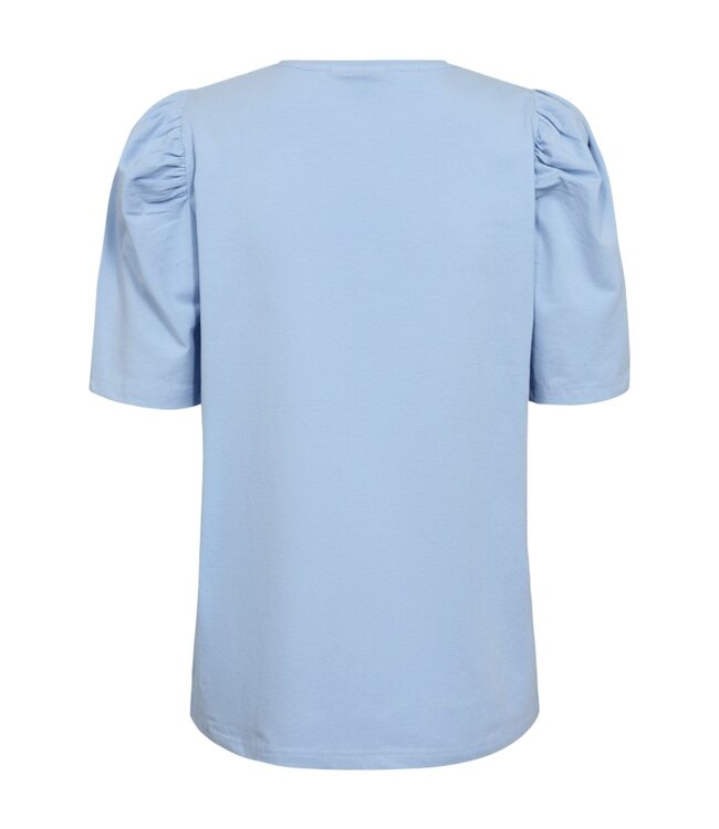 effen dames shirt met pofmouwtje "Fenja" blauw