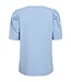 effen dames shirt met pofmouwtje "Fenja" blauw