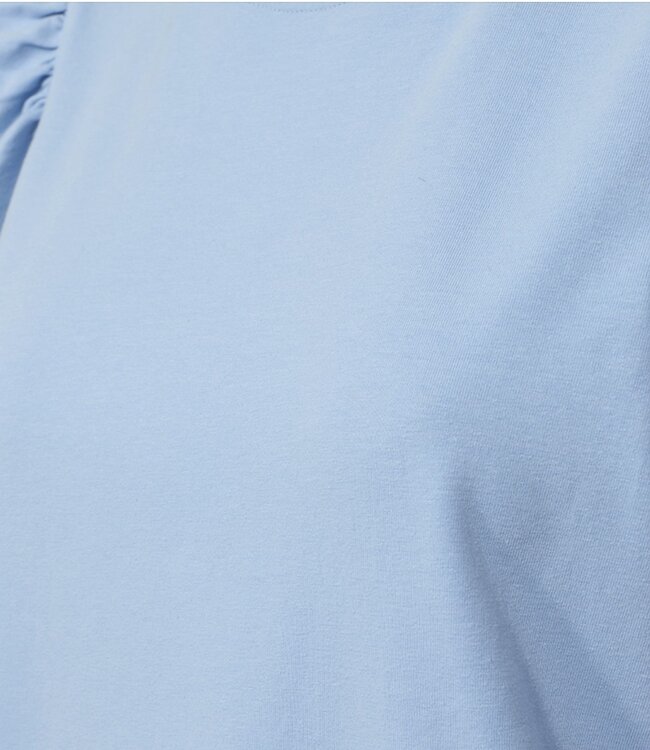 effen dames shirt met pofmouwtje "Fenja" blauw