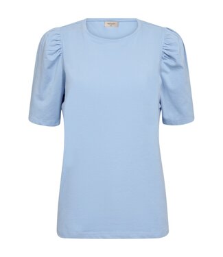 FreeQuent effen dames shirt met pofmouwtje "Fenja" blauw