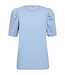 effen dames shirt met pofmouwtje "Fenja" blauw