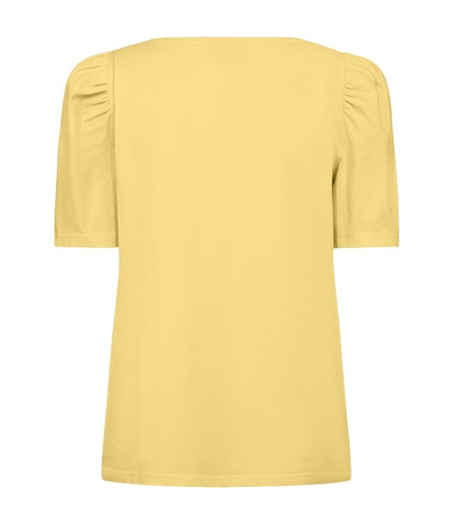 effen dames shirt met pofmouwtje "Fenja" geel