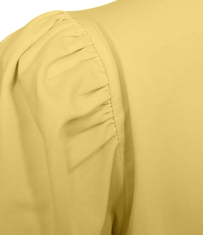 effen dames shirt met pofmouwtje "Fenja" geel