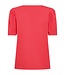 effen dames shirt met pofmouwtje "Fenja" rood