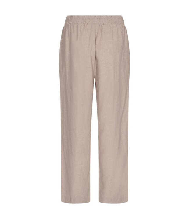 linnen broek dames "Lava" beige - ENKELLENGTE