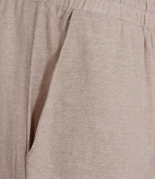 linnen broek dames "Lava" beige - ENKELLENGTE