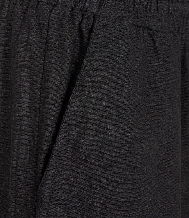 linnen broek dames "Lava" zwart - ENKELLENGTE