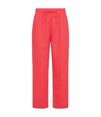 FreeQuent linnen broek dames "Lava" koraalrood - ENKELLENGTE