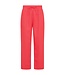 linnen broek dames "Lava" koraalrood - ENKELLENGTE