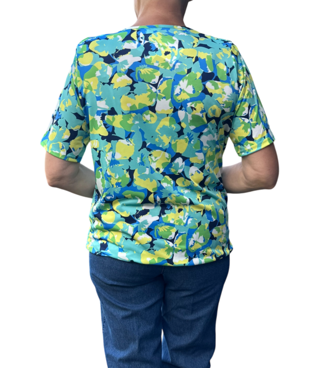 blouson fantasy print blauw- geel