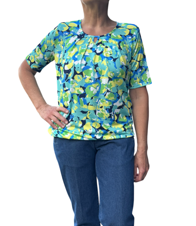 blouson fantasy print blauw- geel