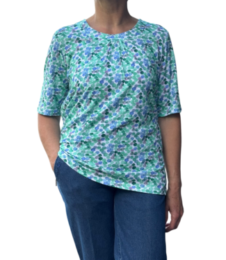 Navigazione dames t-shirt bolletjes print groen