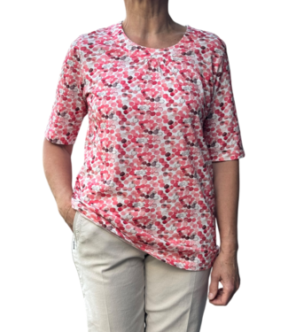Navigazione dames t-shirt bolletjes print koraal