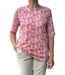 dames t-shirt bolletjesprint koraal