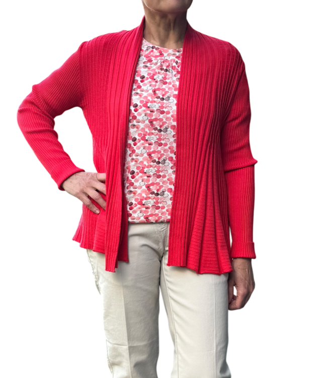 dames t-shirt bolletjesprint koraal