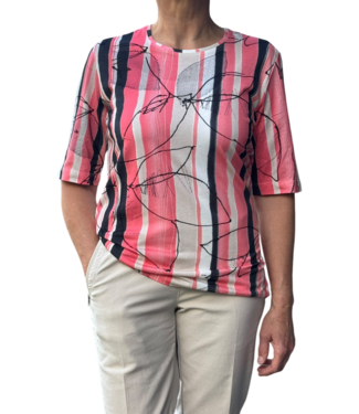 Navigazione dames t- shirt katoen met print koraal