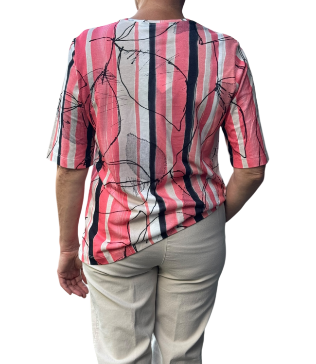 dames t- shirt katoen met print koraal