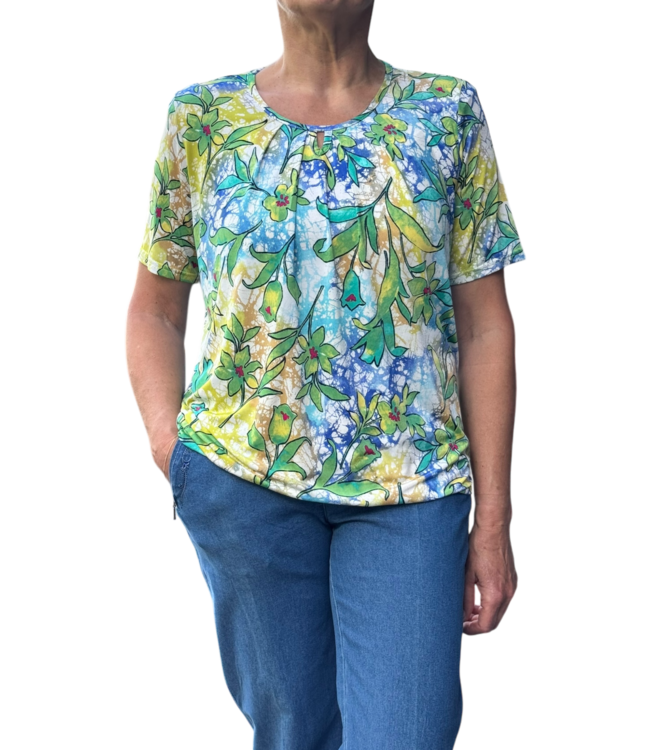 blouson paisley print blauw- groen