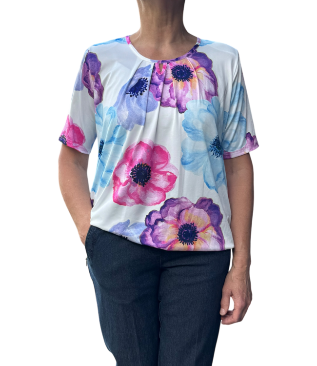 blouson grote bloemen roze