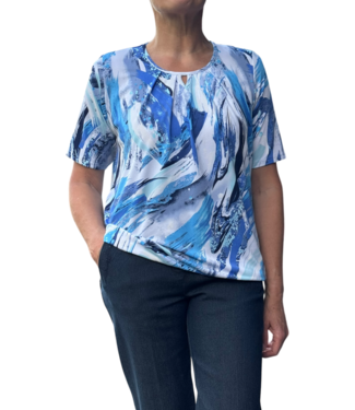 BLAUW blouson aqua patroon blauw