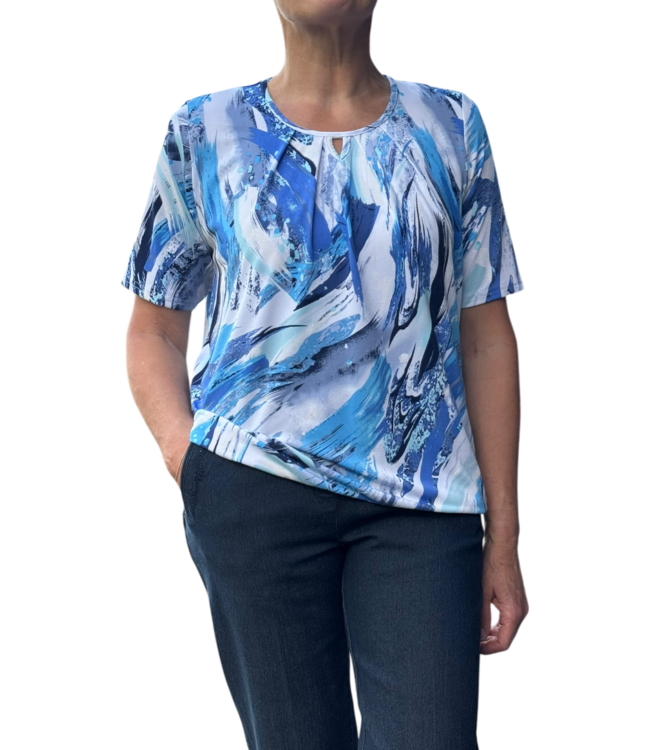 blouson aqua patroon blauw