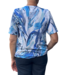 blouson aqua patroon blauw