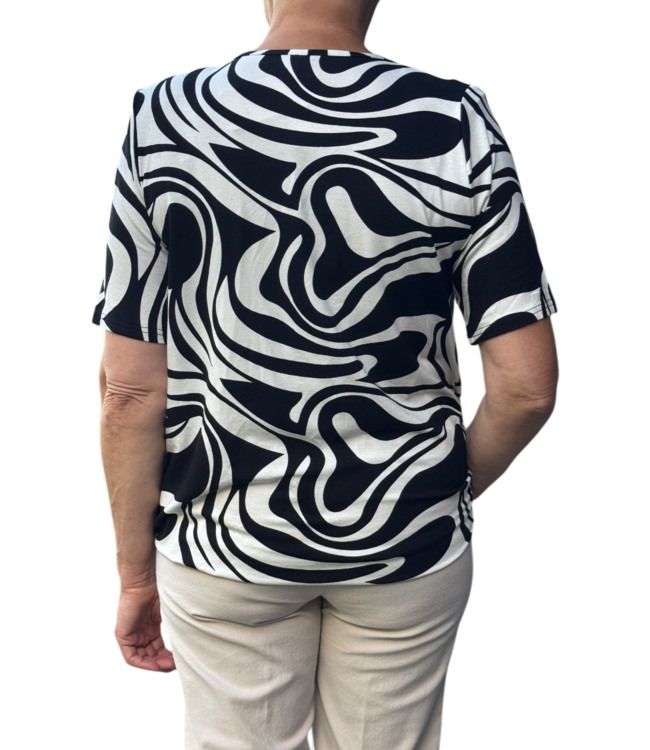 blouson cirkelpatroon zwart- wit