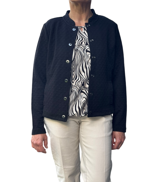 dames blouson shirt marmerprint beige